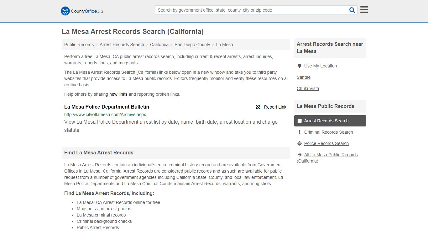 Arrest Records Search - La Mesa, CA (Arrests & Mugshots)