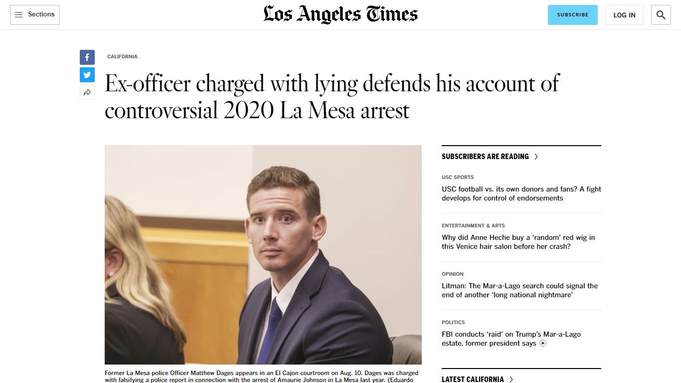 In controversial La Mesa arrest, ex-officer denies lying ...